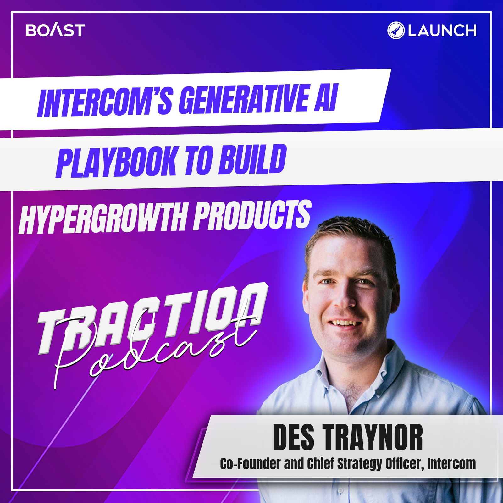 Intercom’s Generative AI Playbook To Build Hypergrowth Products with Des Traynor, Intercom - podcast episode cover