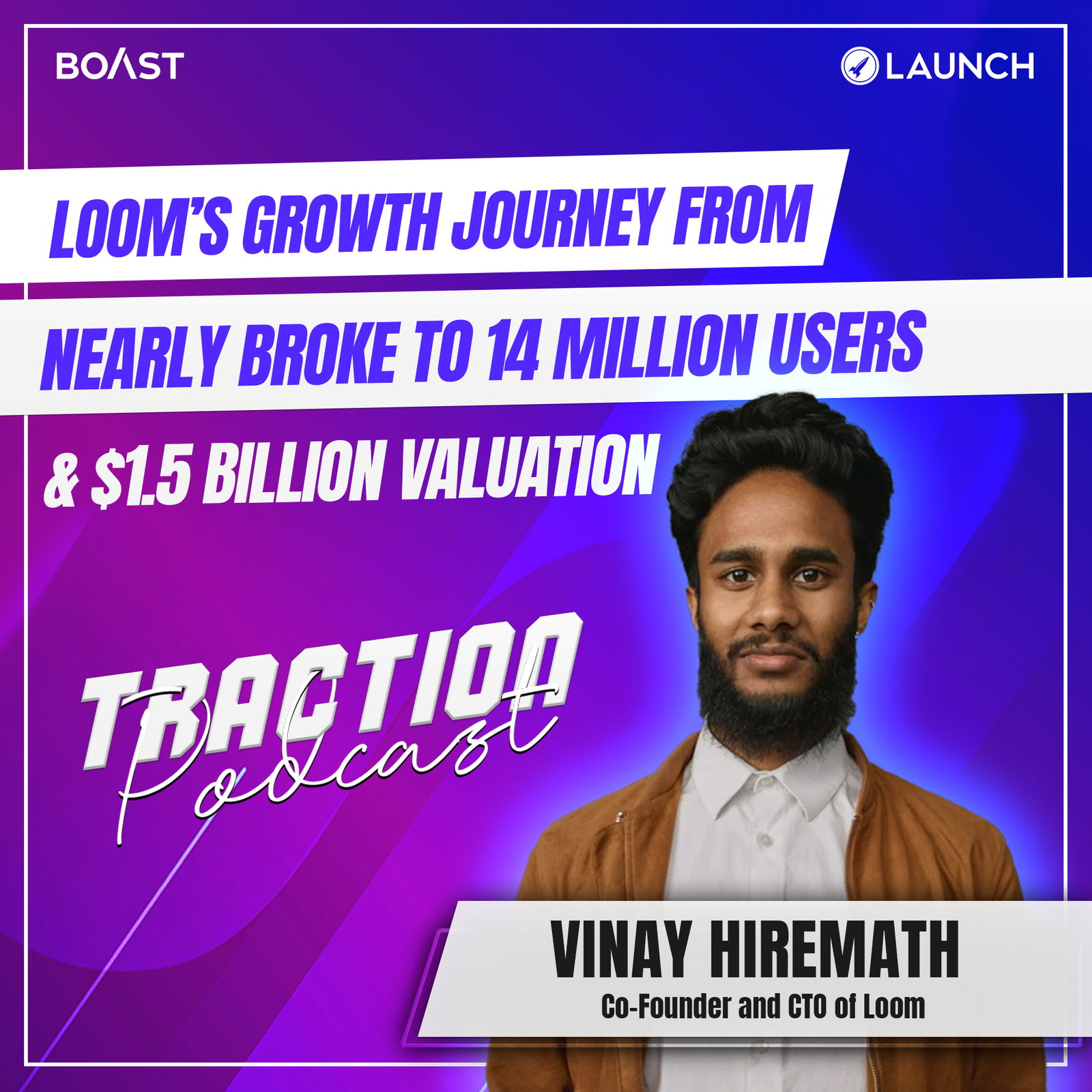 Loom’s Growth Journey From Nearly Broke to 14 Million Users & $1.5 Billion Valuation with Vinay Hiremath - podcast episode cover