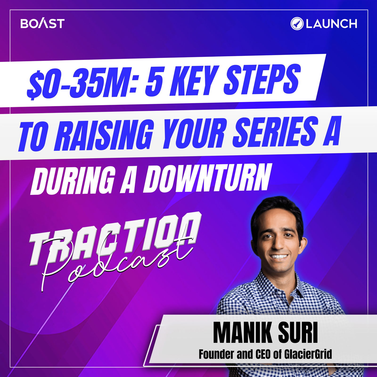 $0-35M: 5 Key Steps to Raising Your Series A During a Downturn with Manik Suri of GlacierGrid - podcast episode cover