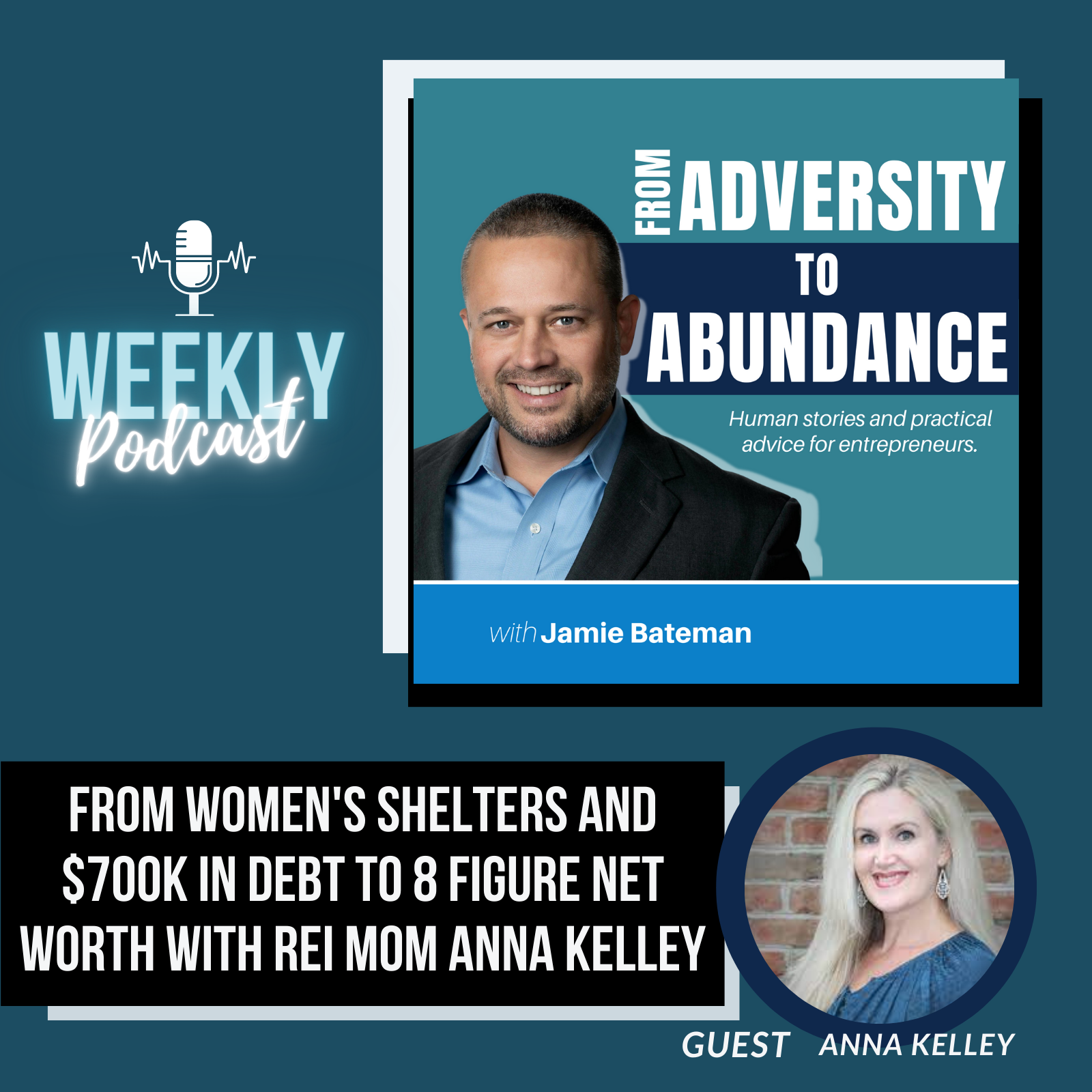 Episode cover art for From Women's Shelters and $700k in Debt to an 8 Figure Net Worth with REI Mom Anna Kelley