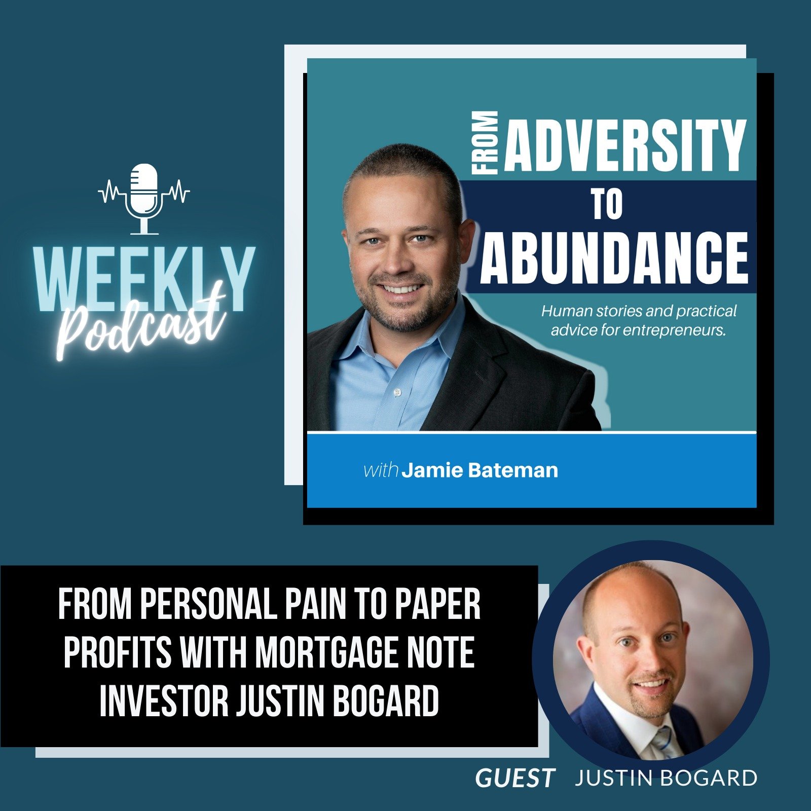 Episode cover art for From Personal Pain to Paper Profits with Mortgage Note Investor Justin Bogard 