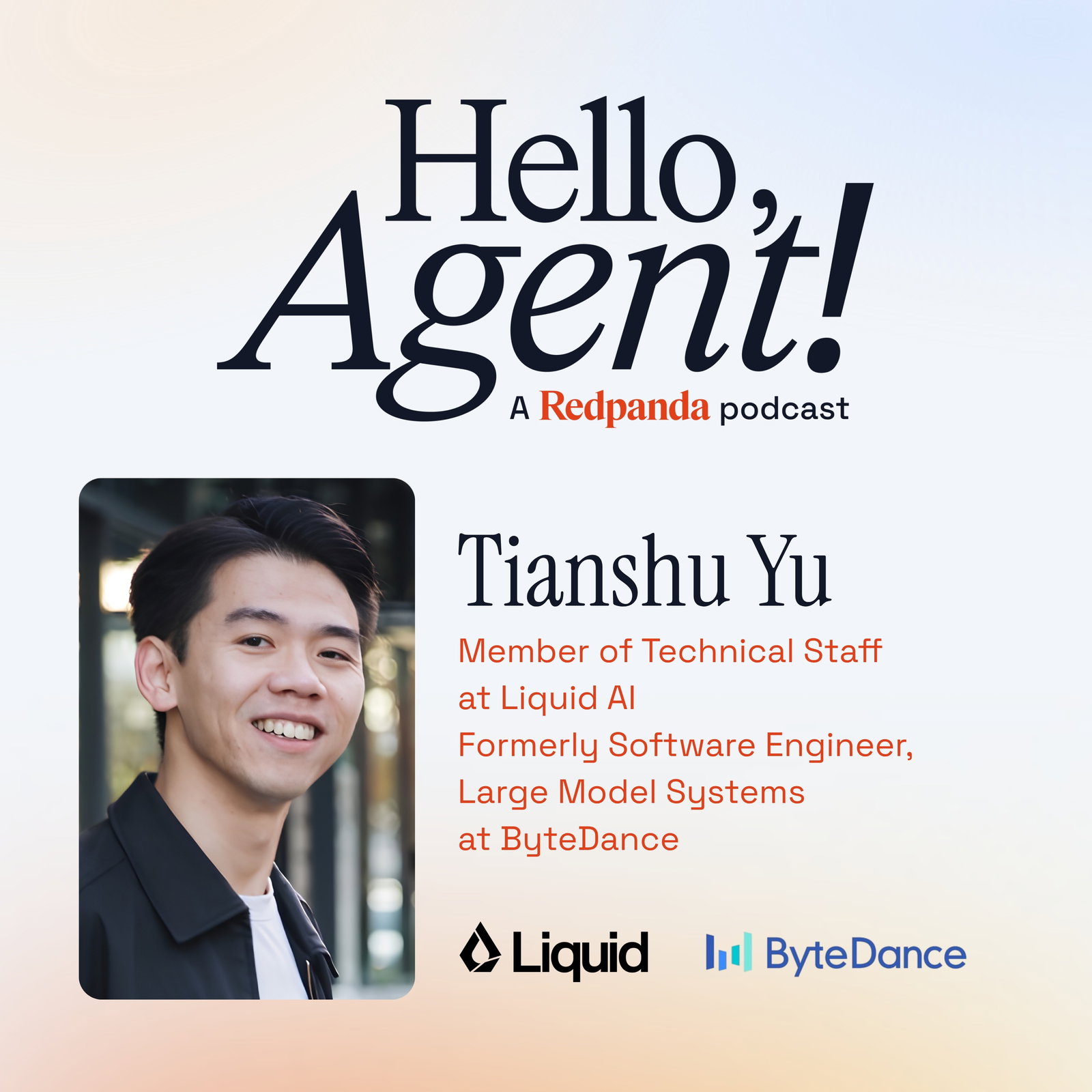 Designing reliable training infrastructure for edge and foundation models with Tianshu Yu at Liquid AI  episode artwork