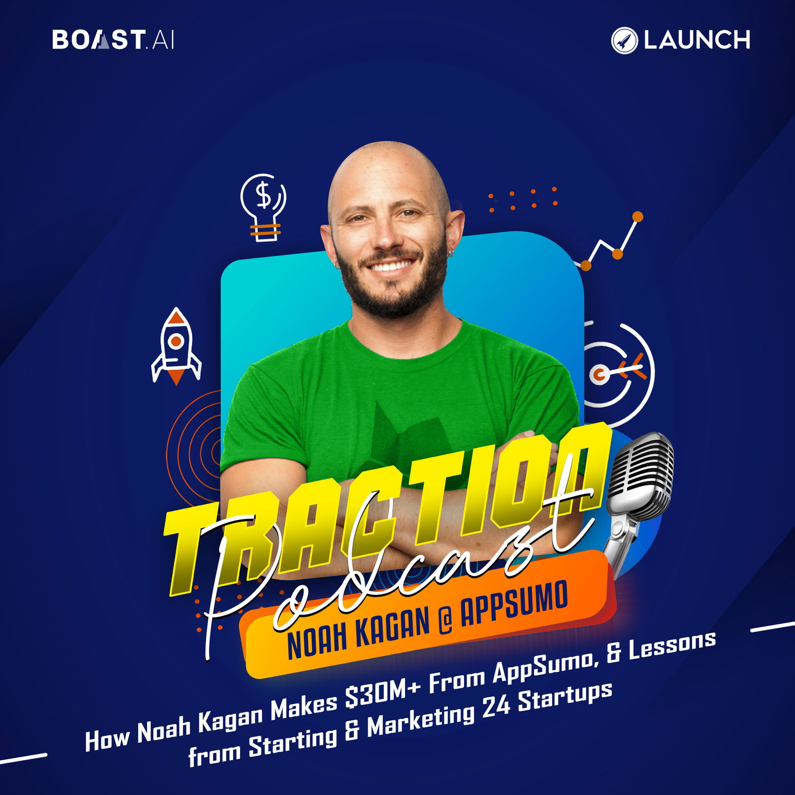 How Noah Kagan Makes $30M+ From AppSumo, & Lessons from Starting & Marketing 24 Startups - podcast episode cover