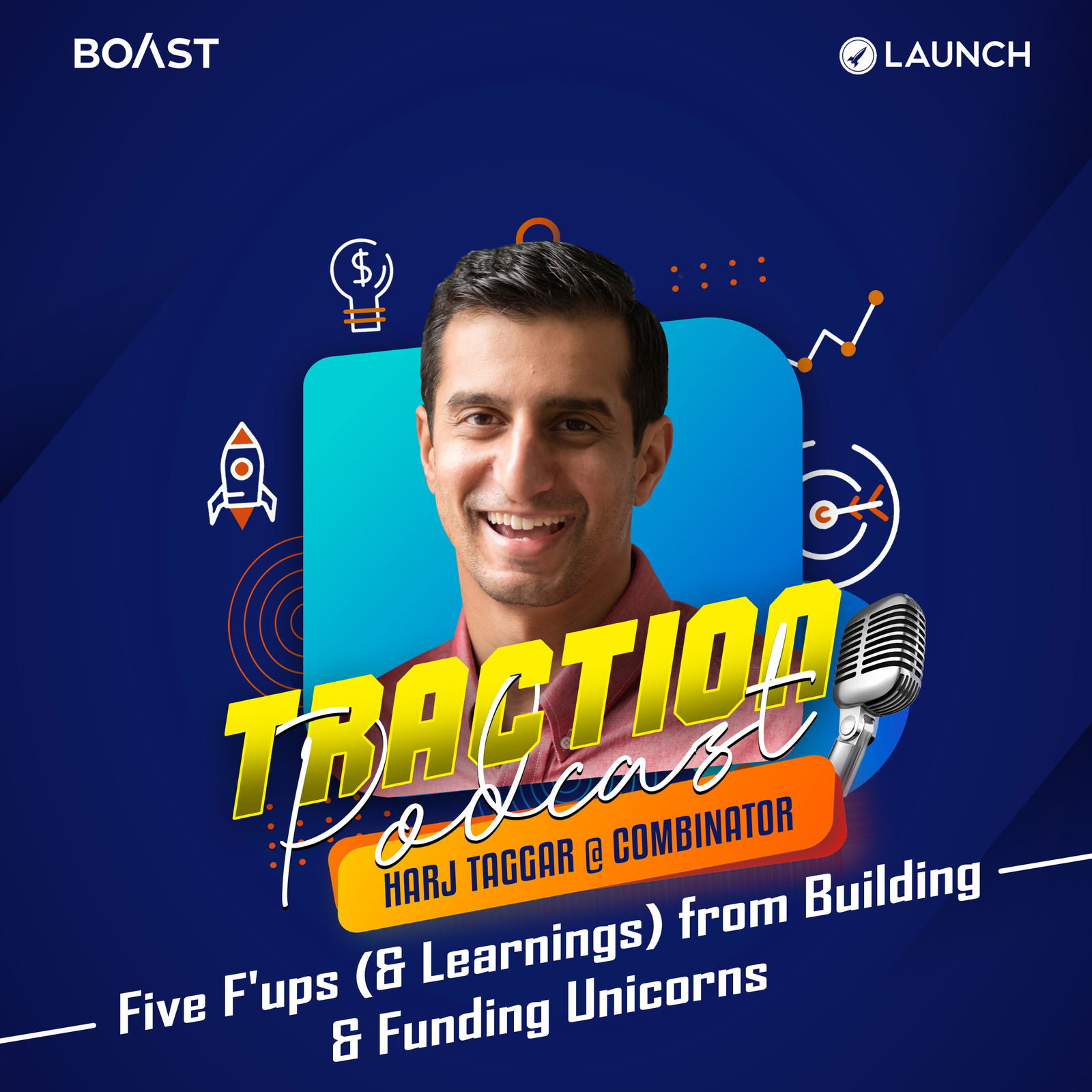 Five F'ups (& Learnings) from Building & Funding Unicorns with Harj Taggar, Y Combinator - podcast episode cover