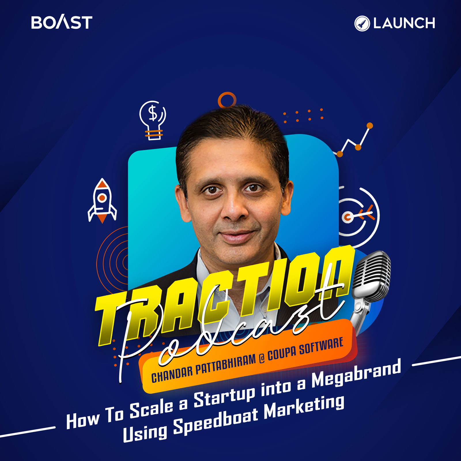 How To Scale a Startup Into a Megabrand Using Speedboat Marketing with Chandar Pattabhiram, Coupa Software - podcast episode cover